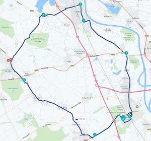 Route met doorkomsttijden
